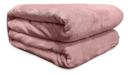 Cobertor Solteiro Flannel Liso Rosa Claro - Andreza