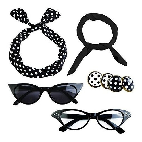 Set X6 Accesorios De Disfraz De Gato Color Negro Por Aneco