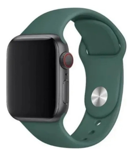 Pulseira Sport Compatível Apple Watch Serie 8 41mm 45mm Sm Cor Verde-escuro Largura 45 Mm