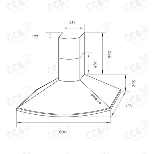 Imagen 4 de 7 de Campanas De Cocina Tst Eclipse Lanin 60cm Inox Envio Gratis