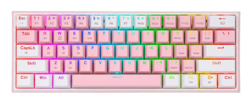 Teclado Redragon Fizz Pro K616-rgb Rosa/blanco Español Gamer Color Del Teclado Rosa Idioma Español Latinoamérica
