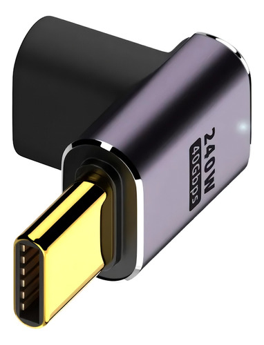 Adaptador Cupla Usb-c Angulo 90 Recto Macho Hembra Tipo C