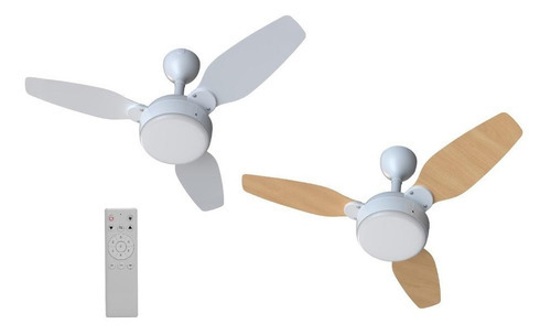 Ventilador De Teto Legacy Led Ventisol Pás Dupla Face Branco e Pinheiro Diâmetro 90cm Material Das Pás MDF Bivolt 110V/220V