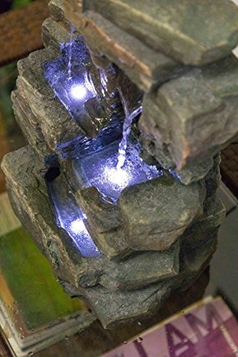 Fuente De Agua De Resina Y Fibra De Vidrio Con Luces Led
