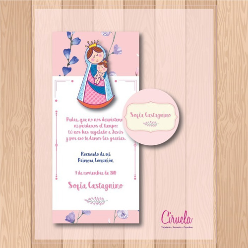 Kit Imprimible Estampita Virgencita Guadalupe María Porfis