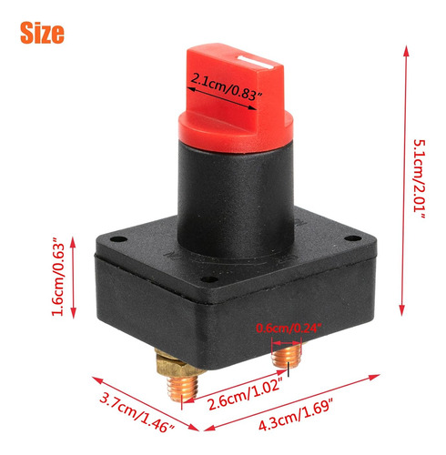 Interruptor Aislante Universal 12v-60v 100a-300a Para Coche/