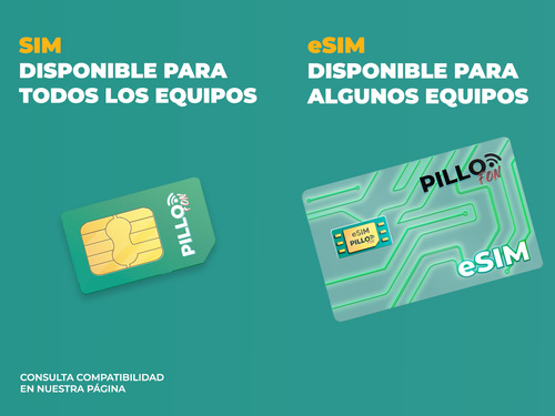Sim Pillofon Chido |chip Prepago 30 Días |+esim Dua+gb+redes Standard