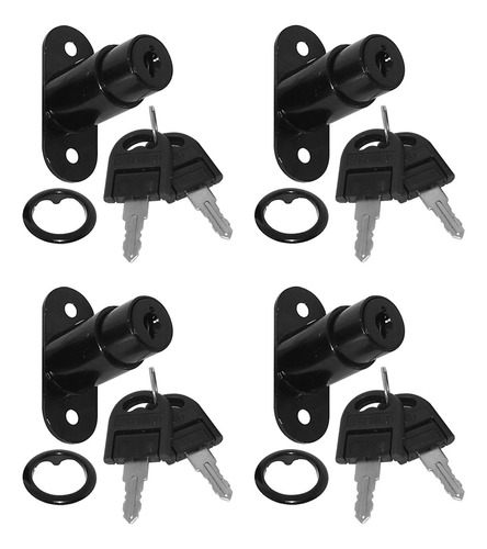 Cerradura Botón De Empuje Negro 25 Mm Cajón Pack X 4 Uni