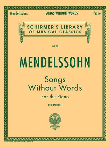 Libro: Mendelssohn: Songs Without Words For The Piano Of 58)