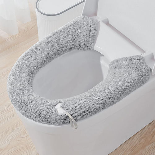 Paquete De 2 Fundas Para Asiento De Inodoro Modelo Felpa Color