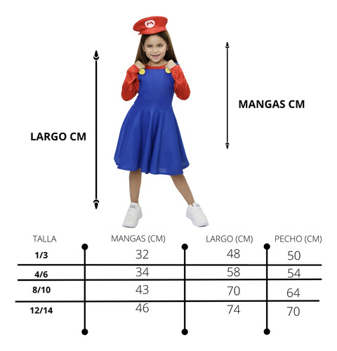 Imagen 2 de 7 de Disfraz Mario Bros Niña