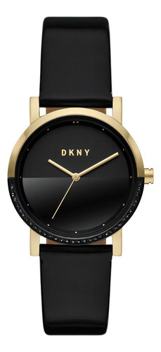 Reloj Mujer Dkny Soho Analogo 34mm Color De La Correa Negro