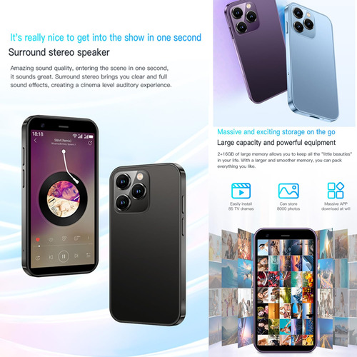 Mini Smartphone Soyes Xs15 3g 2gb Ram 16gb Rom 2mp Camera Bl