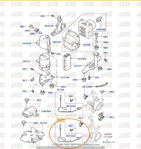 Sensor Dianteiro Abs Range Rover 2002 - 2009