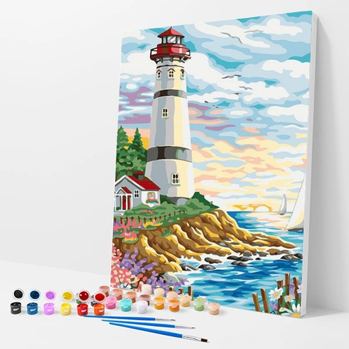 Pintura Numerada Farol Mediterraneo