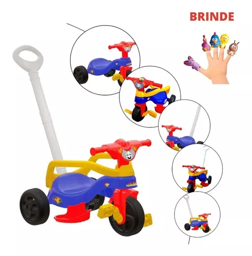 Triciclo Infantil Empurrador Passeio Motoca Velotrol