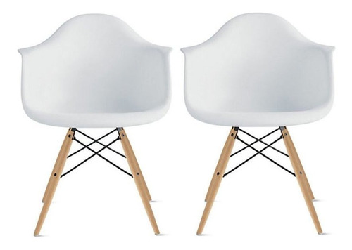 Set De 2 Sillas De Comedor Con Brazo Modernas Estilo Eames