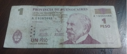 Billete Antiguo Patacón De $1 Argentino