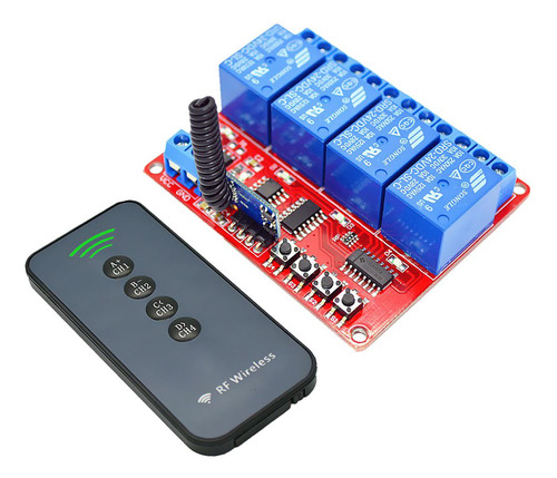 Imagen 2 de 8 de Interruptor De Telemando Con Módulo Receptor 12v 4-canal