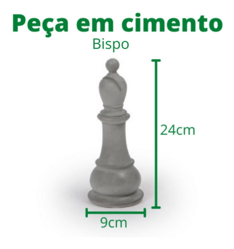 Imagem 4 de 6 de Kit Conjunto De Peças De Xadrez Com 6 Peças Em Cimento