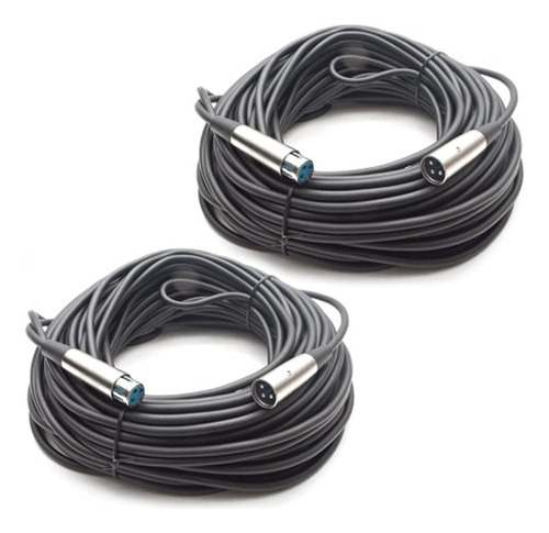 Seismic Audio 2 Pack 100' Dmx Cable Xlr 3 Pin 100 Feet-dj Li