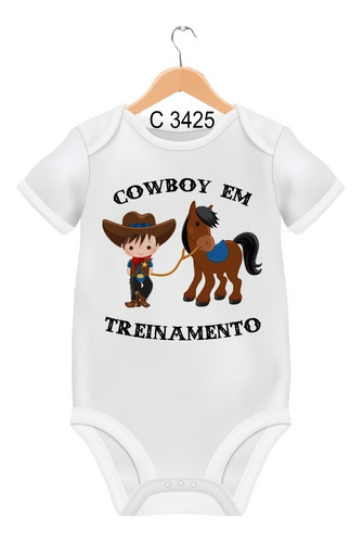 Body De Bebês Cowboy Em Treinamento Bruto C3425