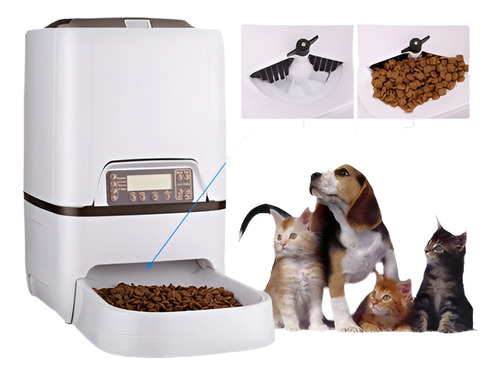 6l 4 Comidas Alimentador De Mascotas Automático Dispensador 