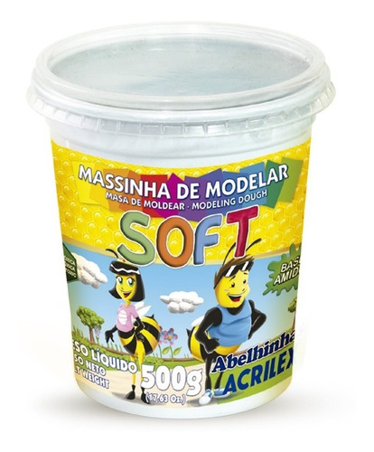 Masa De Modelar Soft Acrilex Verde Fluo 500g - Mosca