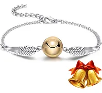 Comprar Pulsera Vintage De Harry Potter Pulsera De Quidditch De Snitch Dorada Bonita S Para Mujeres Chica Fans De Harry Potter (plata)