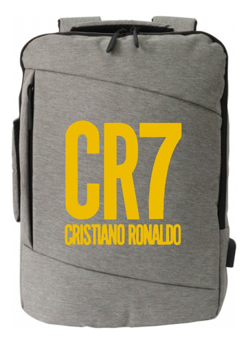 Morral Espalda Cristiano Ronaldo Cr7 Maleta Portafolio Gris