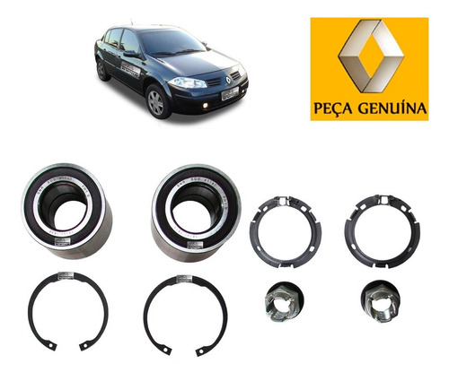 Kit De 2 Rolamentos Roda Dianteira Com Abs Megane Ii 06 A 13