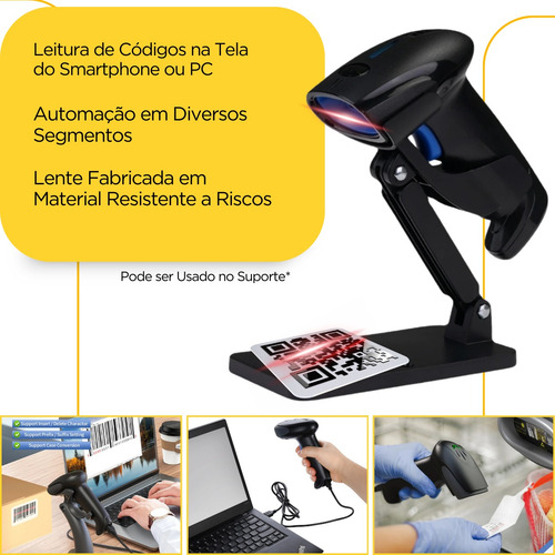 Leitor De Código De Barras 2d 1d Usb Pc E Celular Qr Code