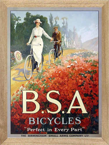Bicicletas  Bsa Cuadro Publicidad Poster Cartel  E232