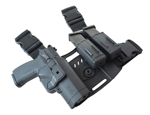 Imagen 2 de 6 de Combo Táctico Bersa Pro 9 - Muslera Pistolera Porta Cargador