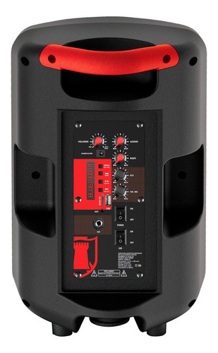 Kaiser Bafle Recargable Negro Con Bluetooth Portatil Luz Led