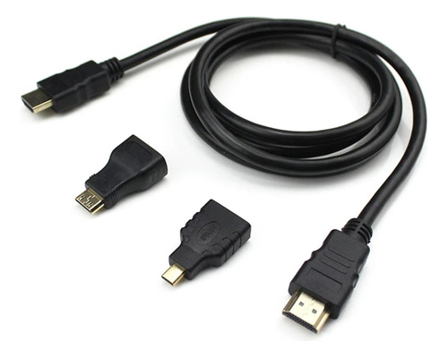 Cable Hdmi 4k Adaptador Hdmi A Mini Y Micro Hdmi 1.5 Metros 