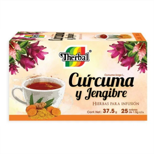 Therbal Té Curcuma Y Jengibre Hierbas 37.5 Gr 25 Sobres