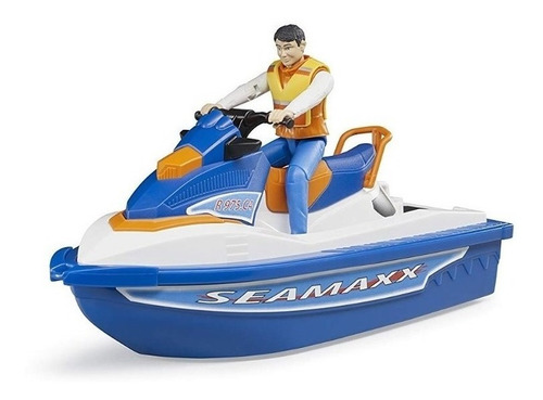 Juguetes Bruder Personal Water Craft With Driver 63150 Color Azul marino/Blanco