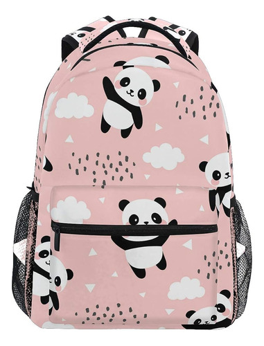 Mochila Escolar Con Diseno De Panda Color Rosa