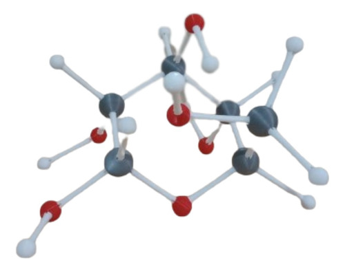   Molecula De Glucosa En Forma De Silla, Ensamblable En 3d