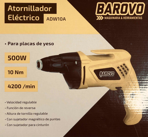 Atornillador Eléctrico Barovo 500 W P/ Placa Yeso Durlock
