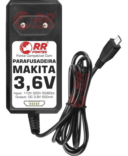 Fonte Carregador 3,6v V8 Para Parafusadeira Makita Df001d