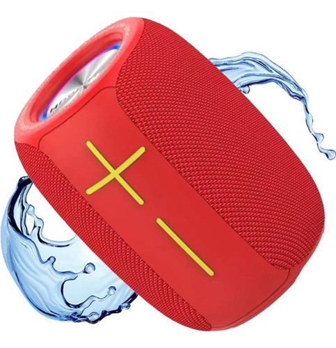 Caixa Som Bluetooth Grave Ipx6 À Prova D'água Cor Vermelho