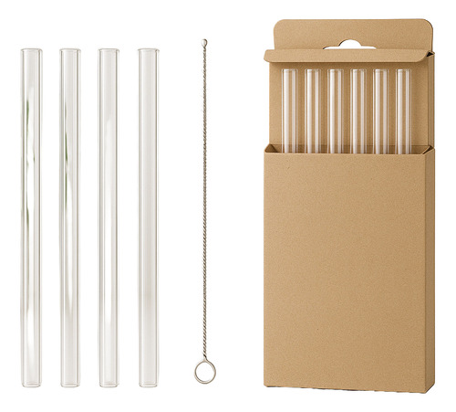 Set Sorbetes Bombillas De Vidrio X 4 Vidrio Transparente