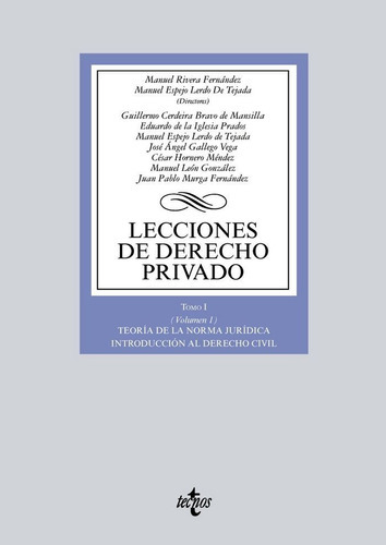 Lecciones De Derecho Privado, De Rivera Fernández, Manuel. Editorial Tecnos, Tapa Blanda En Español