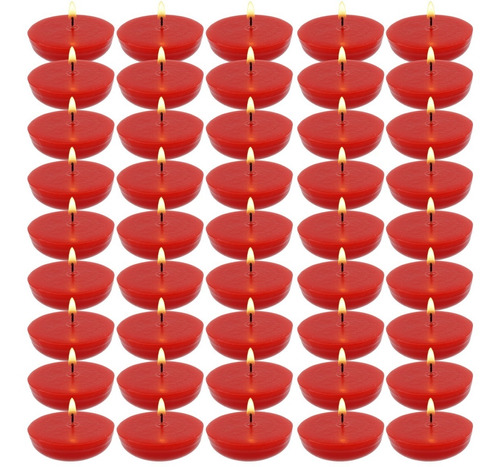 45 Velas Flotantes Color Rojo Aluzza