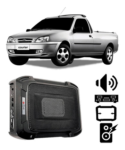 Caixa De Som Ford Courier 2000 A 2013 350w Rms Amplificada