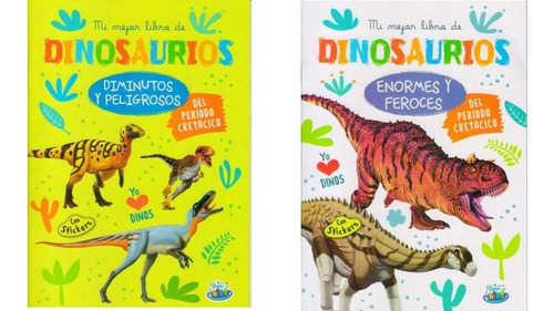 Pack Mi Mejor Libro De Dinosaurios 2 Tomos - Con Stickers