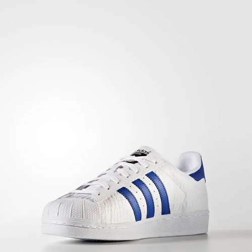 Tenis adidas Originals Superstar Blanco-azul Cocodrilo | Meses sin intereses