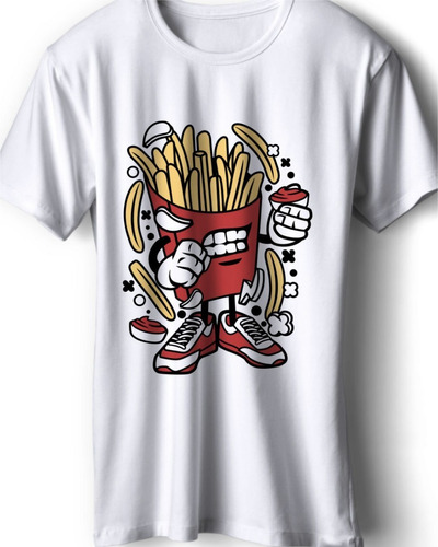 Remera Hombre Personalizada Sublimada Papas Fritas - 0806